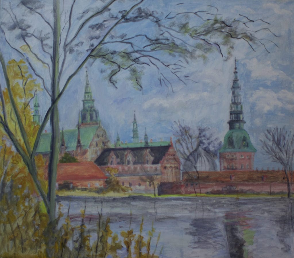Frederiksborg Slot cirka 1995. Malet af Lyngbymaleren Anker Legaard - 151