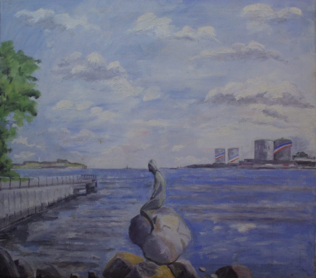 Den lille havfrue, København. Malet af Lyngbymaleren Anker Legaard - 133