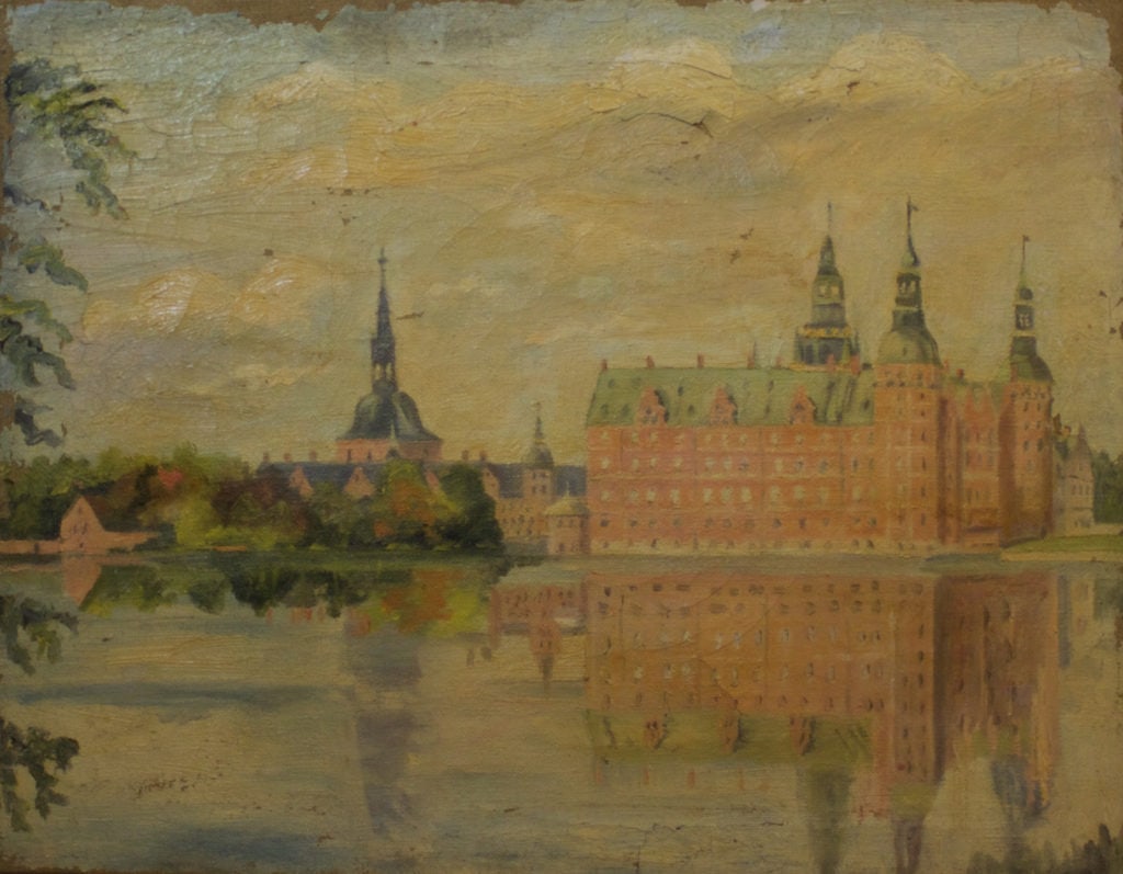Frederiksborg Slot 1950-1960 malet af Lyngbymaleren Anker Legaard - 127