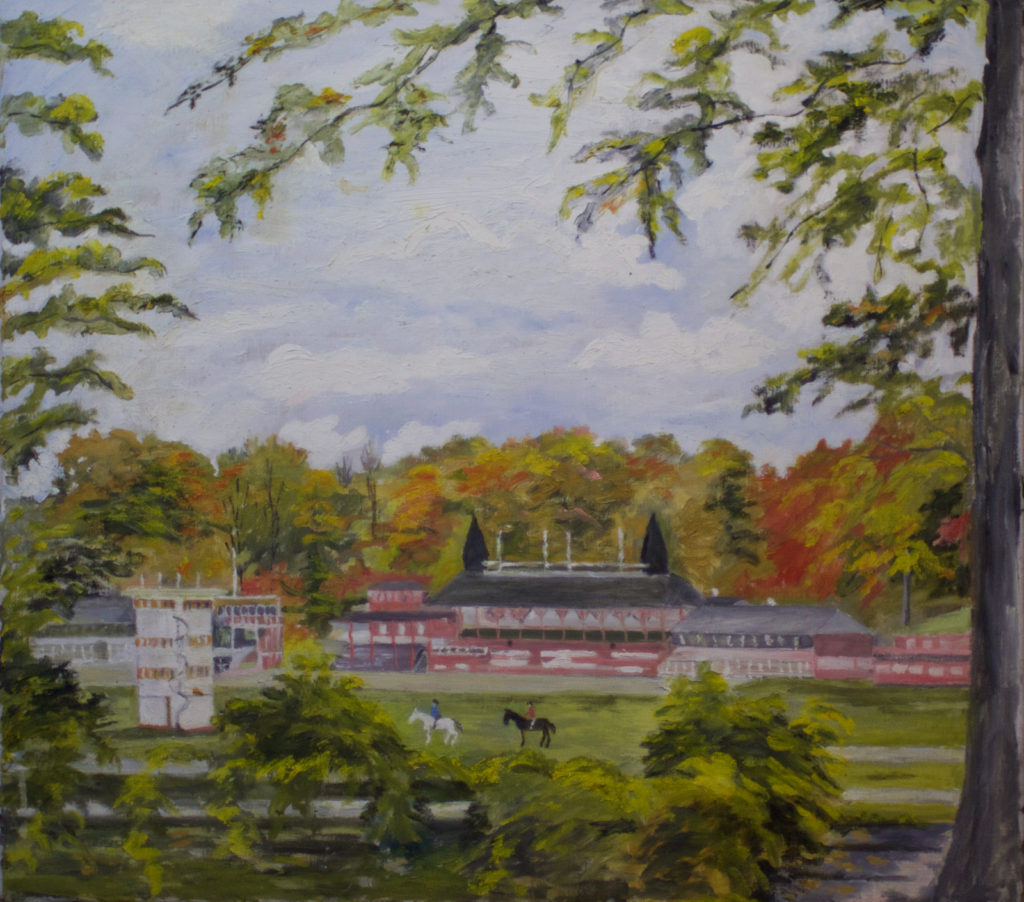 Dyrehaven. Klampenborg Galopbane, malet af Lyngbymaleren Anker Legaard - 115