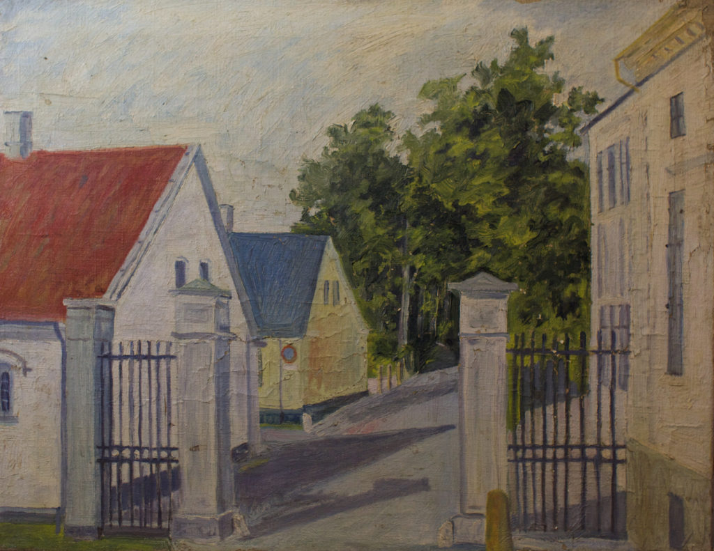 I.C. Modewegsvej i Brede. De to husgavle til venstre bevogter Brede Allé - 38