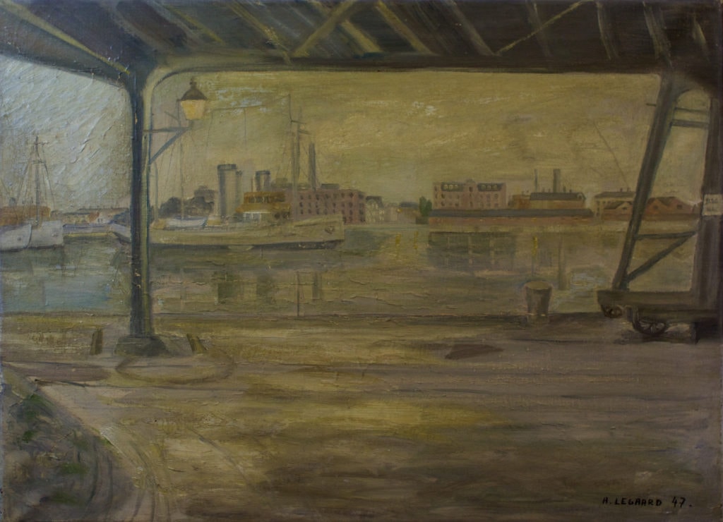 Københavns havn, 1947. Malet af Lyngbymaleren Anker Legaard - 34