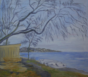 Strandvejen Taarbæk. Malet i 1950erne af Lyngbymaleren Anker Legaard - 90