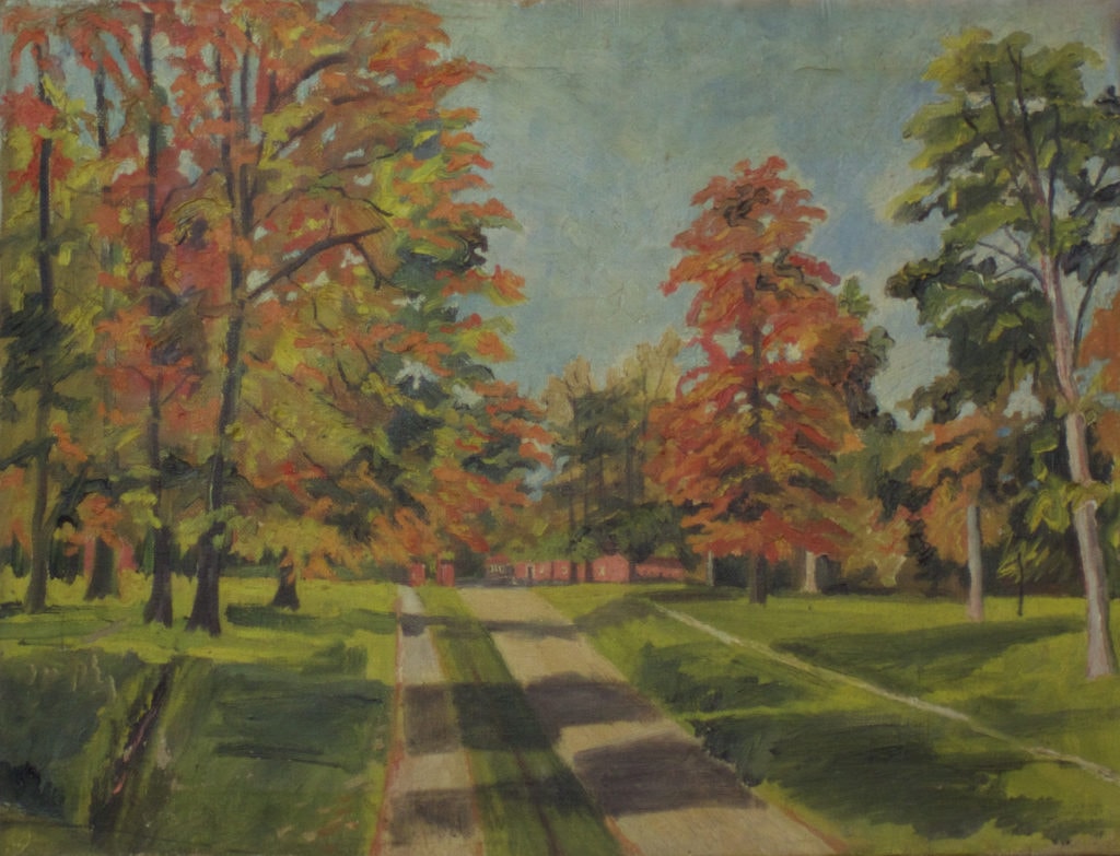 Strandvejen. Mikkelgaard ved Kokkedal - malet af Lyngbymaleren Anker Legaard, ukendt årstal - nr. 87