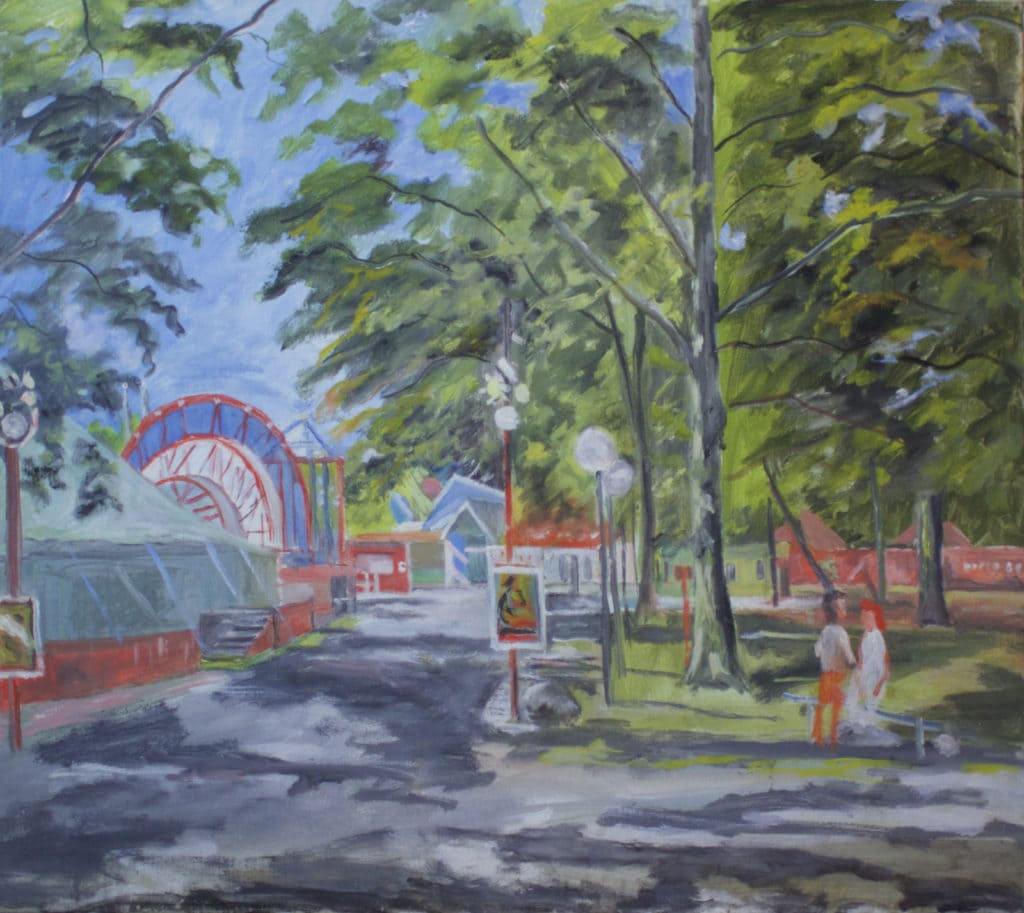 Dyrehaven. Dyrehavsbakken. Malet af Lyngbymaleren Anker Legaard 75