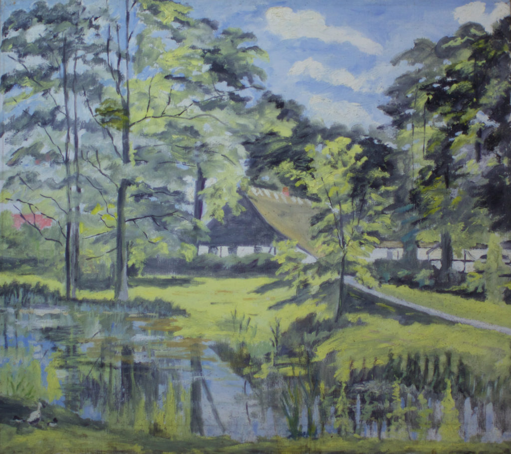 Dyrehaven. Hvidegården mellem Fortunen og Ermelunden - malet af Lyngbymaleren Anker Legaard - 69