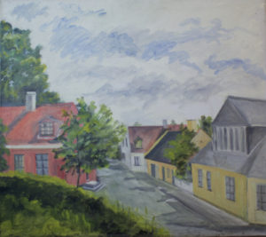 Lyngby Kirkestræde. Malet af Lyngbymaleren Anker Legaard - 21