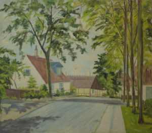 Bondebyen i 1960erne malet af Lyngbymaleren Anker Legaard - 23