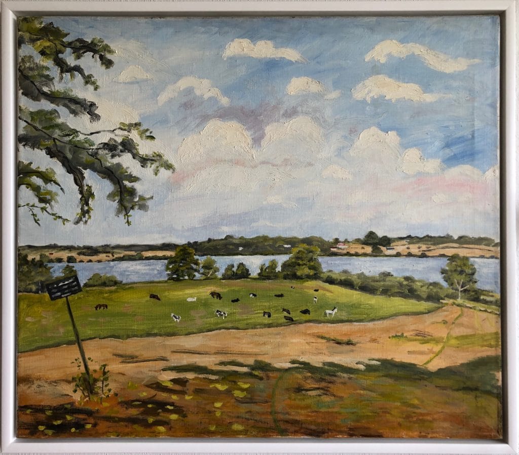 Sjælsø set fra Bakkevej – Lyngbymaleren Anker Legaard – i privat eje